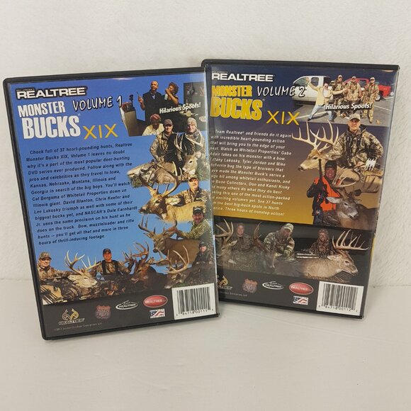 Set of 2 Hunting DVDs Realtree Monster Bucks XIX Volumes 1 & 2 - Picture 3 of 4
